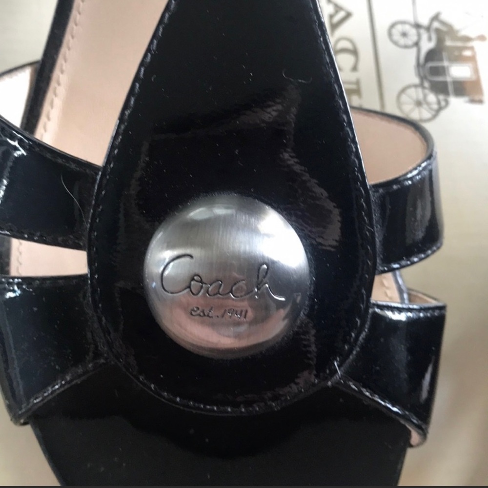 Coach Black Patent Helena Soft Kitten Heel Sandal - Picture 6 of 9